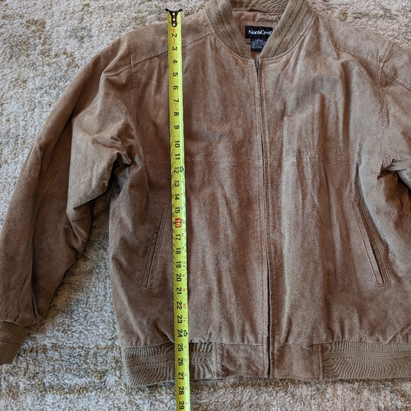 SOLDVintage Tan NORTHCREST Genuine Leather Suede Quilted Full Zip Jacket Mens XL - Picture 10 of 10